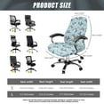 thumbnail image 7 of Renewold Shark Blue Office Chair Cover Stretch Desk Chair Cover with Elastic Bottom Removable Office Computer Chair Cover for Armrest Chairs Home Office Decor, L, 7 of 7