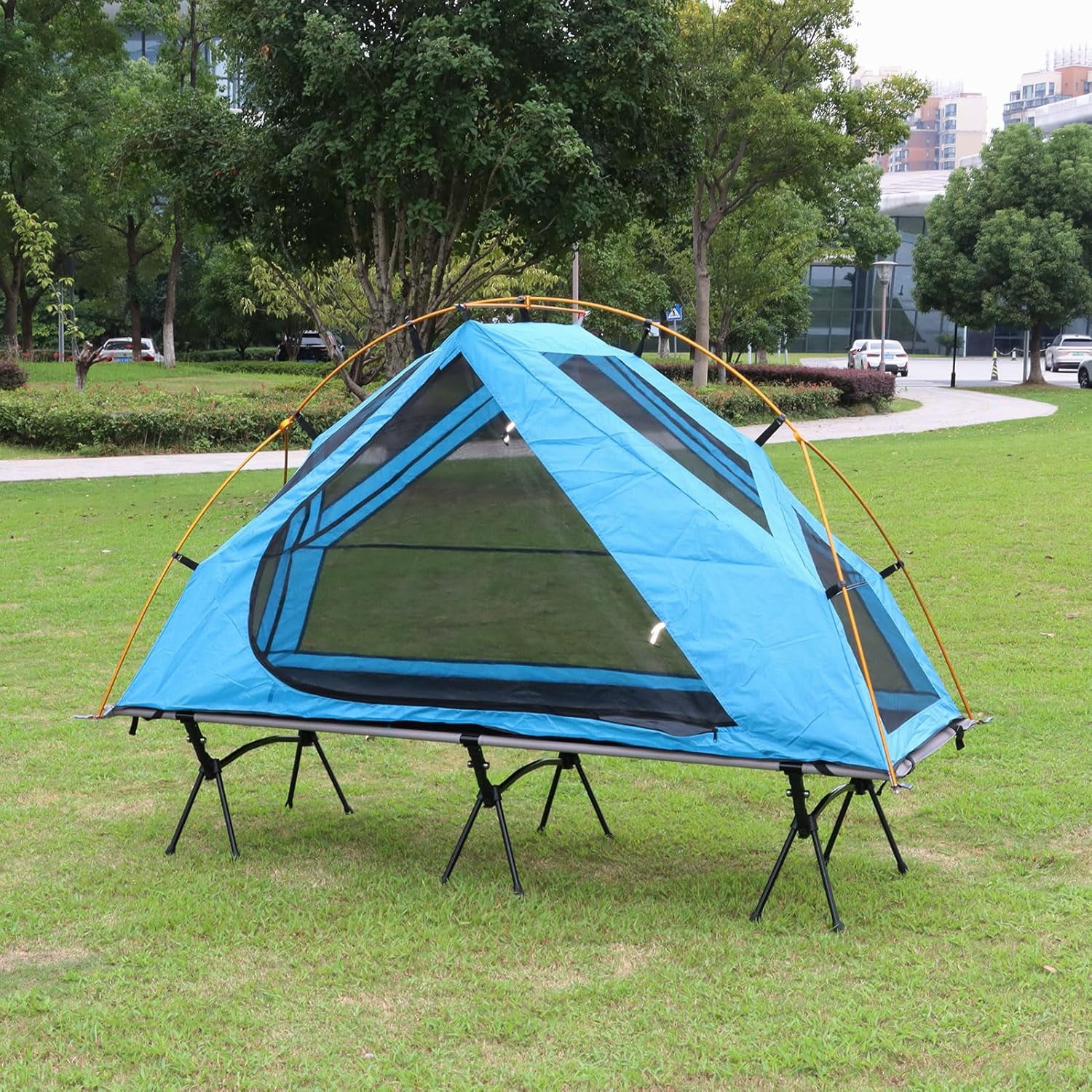 Arctic Lemmings 4-in-1 Camping Cot Tent, Foldable Off Ground Elevated Tent Set for 1 Person for Outdoor Hiking & Travel Camping
