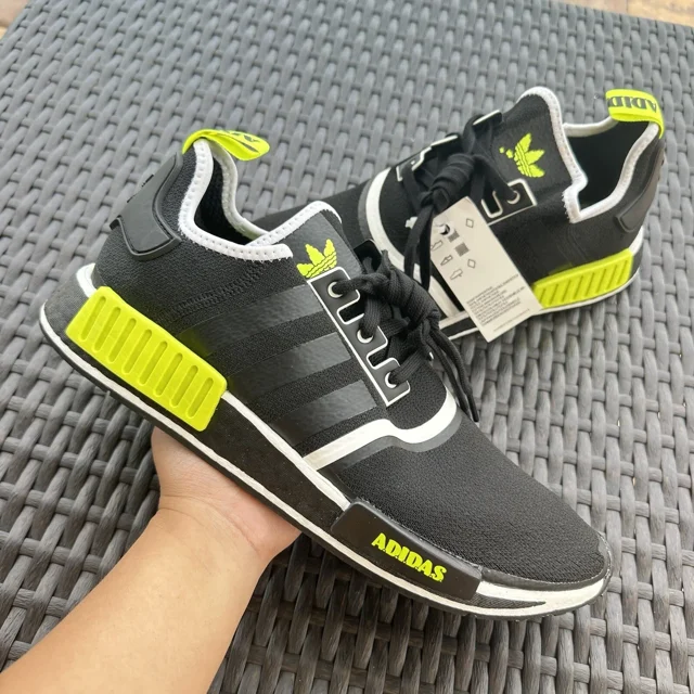 Adi-das NMD_R1 Black Solar Yellow Men's Athletic Shoes GV7183 Size 13