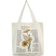 thumbnail image 1 of Bolso de mano de lona estético - Bolso de mano con cremallera y bolsillo interior por hombro Bolsas de mano para mujeres de compras, escuela, 1 of 5