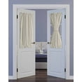 thumbnail image 2 of Cream Blackout Curtains, French Door Curtains for Door Window, Modern Pure Beige Privacy Drapery for Patio/Sidelight Doors, 1 Panel with Tieback, 54 x 40 Inches, 2 of 6