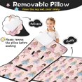 thumbnail image 2 of Princess and Girl Pink Pattern Teens Toddler Nap Mat with Pillow, Sleeping Mat Bag for Preschool Daycare 51"x22", 2 of 4