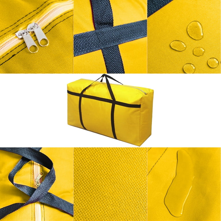 Convenient Canvas Storage Bag with Heavy-Duty Zipper - Yellow