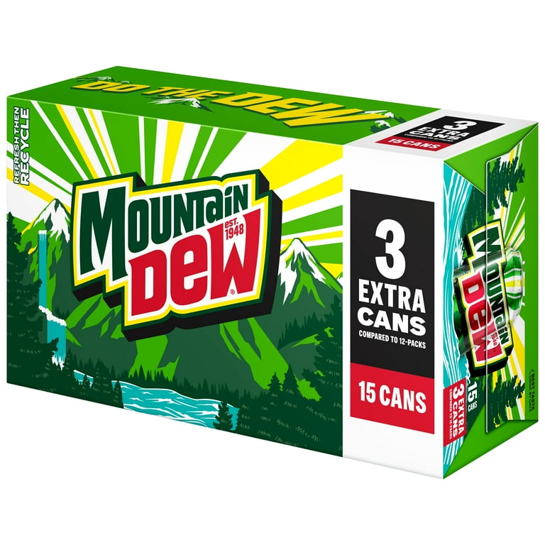 Mountain Dew Citrus Soda Pop, 12 fl oz, 15 Pack Cans - Walmart.com