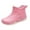 Pink, variant on XIMIN Women's Waterproof and Wear-Resistant Rubber Ankle Rain Boots Lace Up Platform Wedge Heel Round Toe Solid Color Non-Slip Outdoor Garden Work Rain Boots