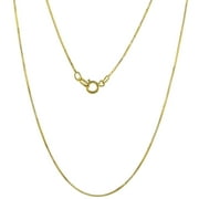 10K Yellow Gold 0.55mm Box Chain Necklace Lobster Clasp, 16 Inches