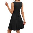 thumbnail image 5 of Laqbezok Women's Casual Sleeveless Dress, Round Neck Twist Front Mini Dress, Slim Fit A-Line Summer Outfit for Vacation Beach, 5 of 6