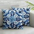 thumbnail image 3 of ONETECH Blue Chinoiserie Pillow Covers , Blue and White Chinoiserie Pillows Decorative Throw Pillows Cover, Blue and White Porcelain Chinoiserie Home Living Room Bedroom Decor, 3 of 5