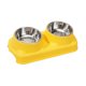 thumbnail image 4 of Comedero elevado para gatos, comedero de acero inoxidable para mascotas de interior, resistente, para uso diario. Amarillo, 4 of 8
