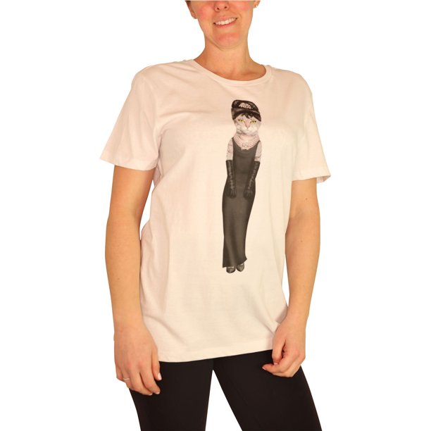 Camiseta gráfica blanca Mens Breakfast Cat Elevenparis M