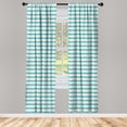 thumbnail image 3 of Ambesonne Teal Curtains, Zigzag Chevron Classical, Pair of 28"x95", Cream Teal, 3 of 5