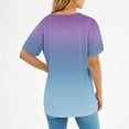 thumbnail image 5 of Annhoo Women'S Summer Clothes Oversized V-Neck Gradient Tops Loose Short Sleeve Blouse Going Out Trendy T-Shirts, 5 of 7