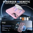 thumbnail image 3 of for iPhone 15 Case with Kickstand, Support Wireless Charging, Compatible with Magsafe, Military-Grade Protection Shockproof Slim Fit Bracket Back Case for iPhone 15, Pink, 3 of 6