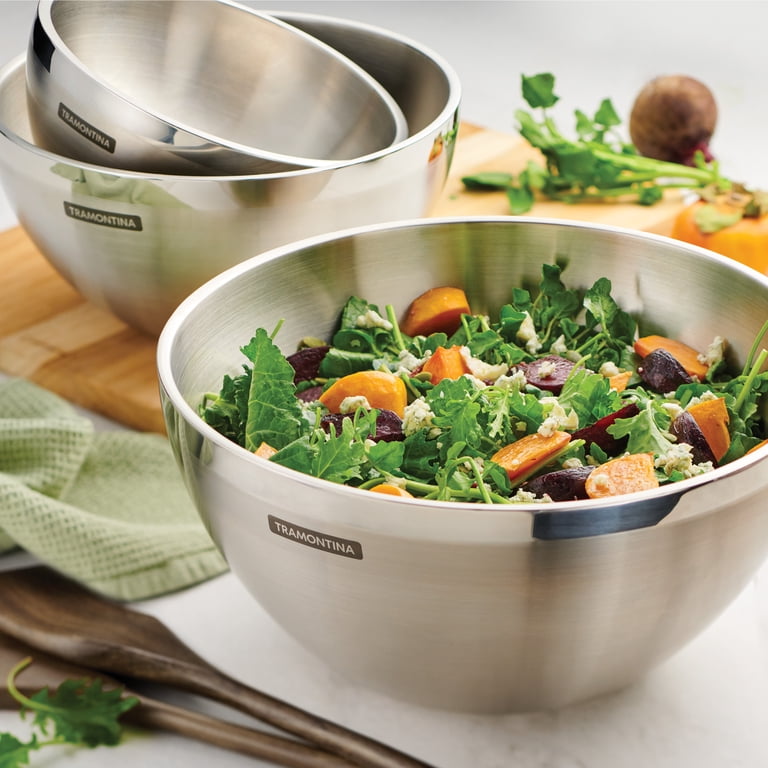 Bol Mixeur En Inox Tramontina : Le Lot De 3 Avec Couvercles Hyper Pratique