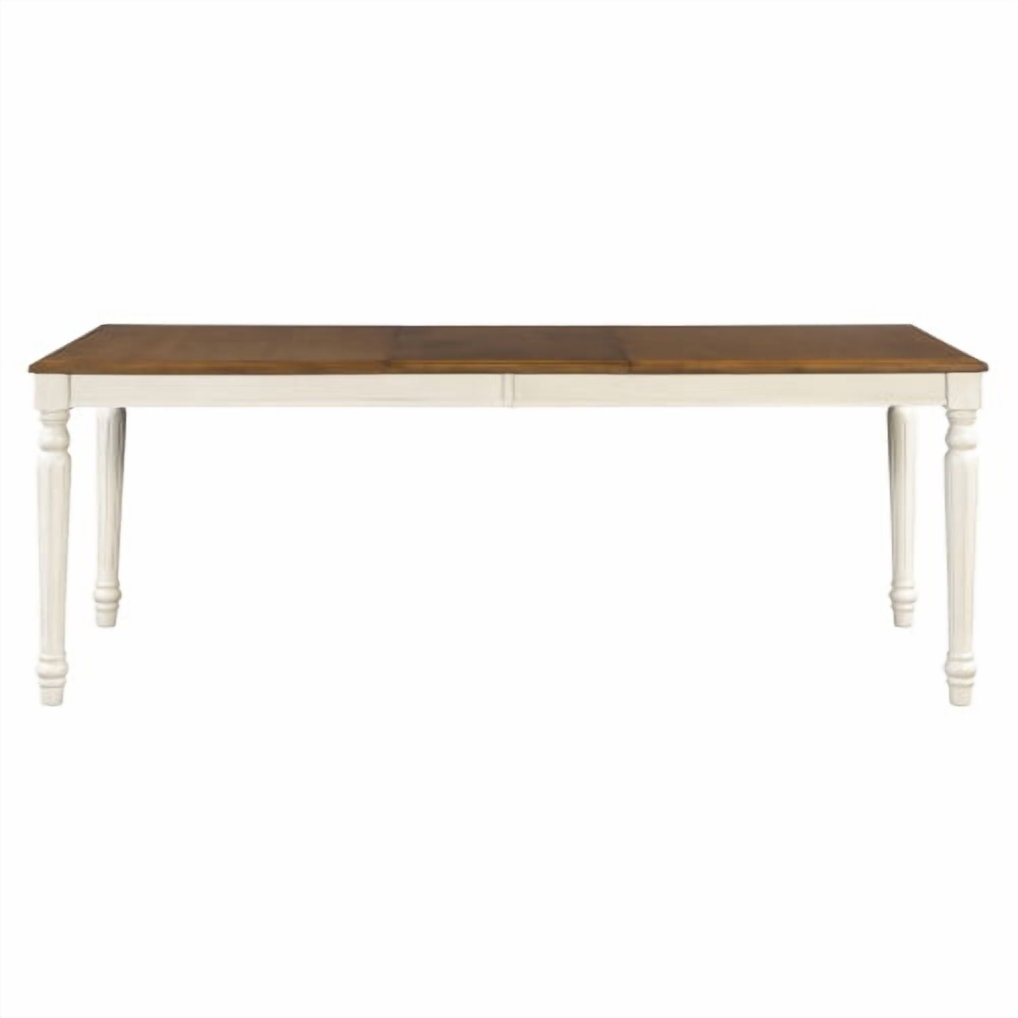 78.7" Traditional Rectangular Dining Table with Framed Wood Top & Turned Rubberwood Legs, Natural