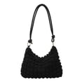thumbnail image 1 of Bolso de mano de pana suave a cuadros para debajo del brazo, moderno, sencillo, de color liso, color negro, 1 of 5