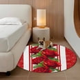 thumbnail image 2 of Valentine's Day Round Area Rug 4Ft Washable Circle Rugs for Bedroom Dining Room, Red Roses Floral Romantic Striped Non-Slip Carpet Floor Mats Indoor Outdoor Carpet Runner Aesthetic Home Decor, 2 of 8