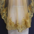thumbnail image 5 of COMEET Wedding Veil, Women Soft Mesh Metallic Gold Sequins Embroidered Lace Vintage Mantilla Wedding, 5 of 7