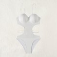 thumbnail image 2 of ZQGJB Womens Sexy One Piece Swimsuit Cut Out Backless Monokini Swimsuits Summer Push up Padded Scoop Neck Cheeky Bathing Suit(White,L), 2 of 7