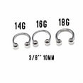 thumbnail image 2 of Surgical Steel Septum Piercing Kit 18 16  14 Gauge Horseshoe - 9 Pack, 2 of 4