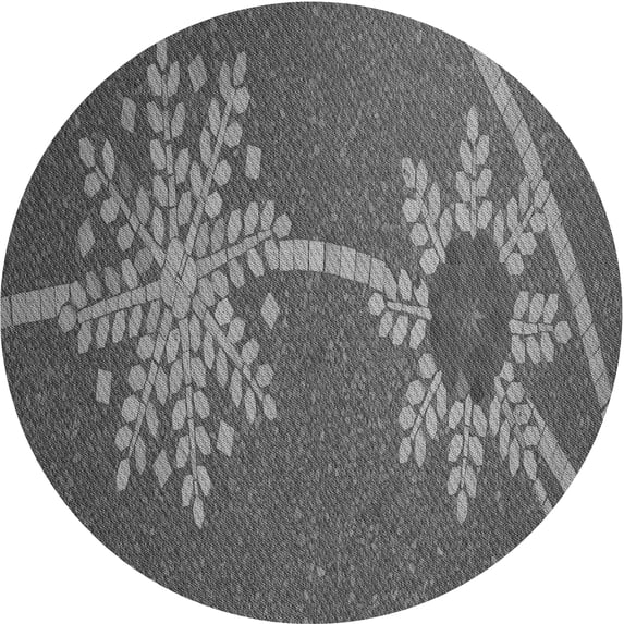 Ahgly Company Machine Washable Indoor Round Transitional Gray Wolf Gray Area Rugs, 8' Round
