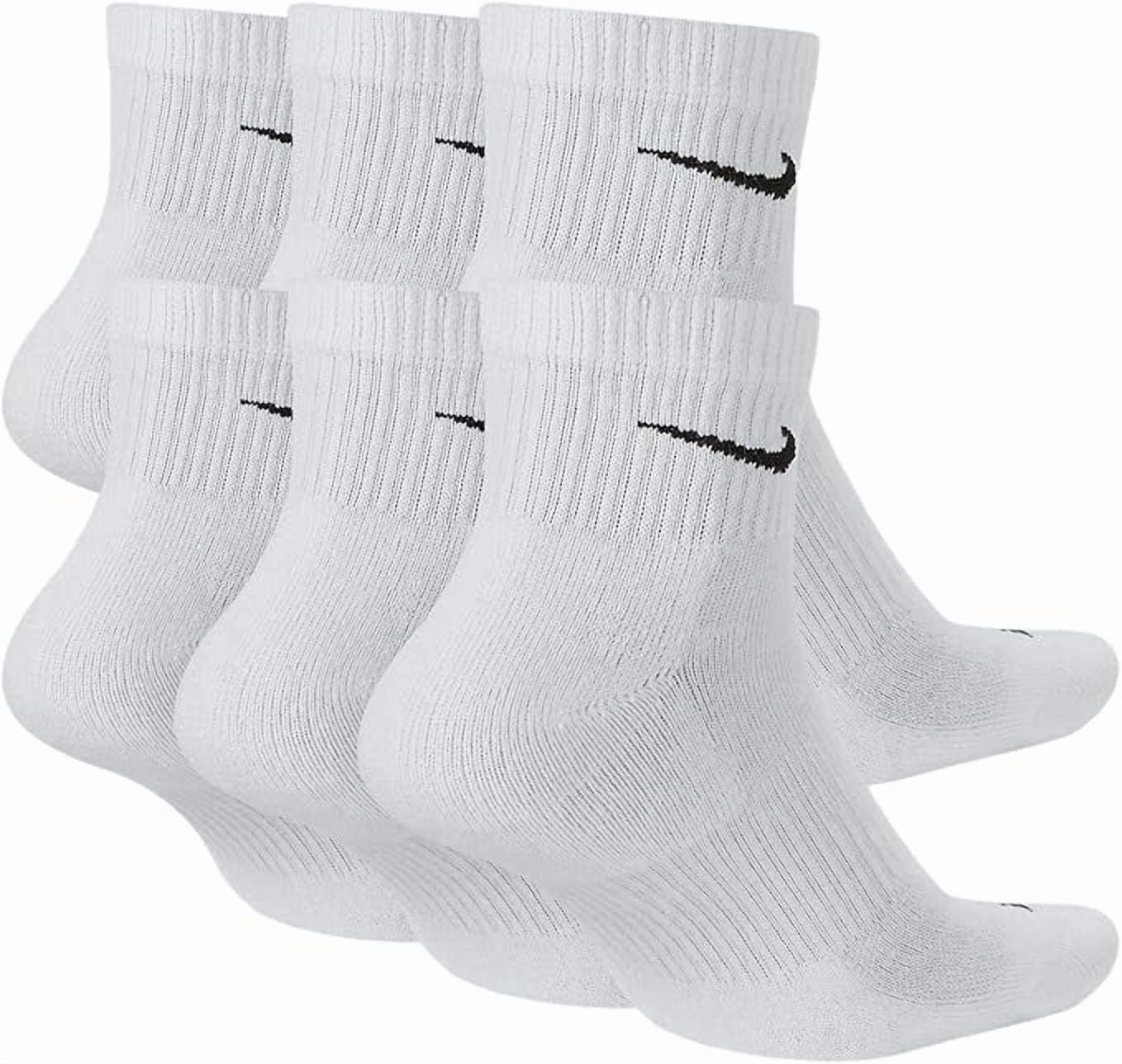Men's Nike 6-Pack Everyday Plus Cushion Ankle Training Socks Color: White Size: 6-8
