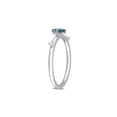 thumbnail image 2 of 1/3 Carat (Ctw) London Blue Topaz Ring in 10K White Gold with White Topaz, 2 of 4