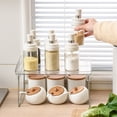thumbnail image 2 of Fmxomd 2PC Cabinet Organizer Shelf, Stackable Kitchen Counter Shelves, Spice Rack,Countertop Organizers, Clear Plastic Storage Shelves Rack for Makeup,Bathroom,Cupboard,Desk,Pantry Organization, 2 of 8
