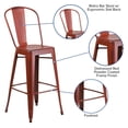 thumbnail image 3 of Bowery Hill 30" Metal Bar Stool in Distressed Kelly Red, 3 of 7