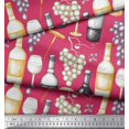 thumbnail image 2 of Soimoi Modal Satin Fabric Grapes,Wine Glass & Bottle Print Sewing Fabric Yard 42 Inch Wide, 2 of 3