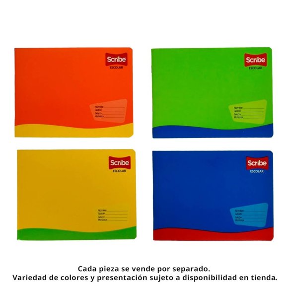 Cuaderno Italiano Scribe Escolar Cuadro Chico 100 Hojas Varios Colores 1 Pieza