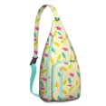 thumbnail image 1 of Foodie Sling Backpack – Delicious Dessert & Candy Pattern Shoulder Bag, Fashionable Lightweight Daypack for Work & School, 1 of 4