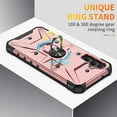 thumbnail image 6 of Fortress Rugged Case for Samsung Galaxy A15 5G, Heavy Duty Shockproof Magnetic Kickstand Phone Cover with Tempered Glass Screen Protector - Rose Gold Pink, 6 of 9