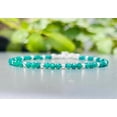 thumbnail image 3 of Green Onyx 2.5-3mm Round Shape Faceted Cut Beads 7 inch Silver Plated Clasp Bracelet for men, women, unisex. Link Chain Stacking Bracelet.|LINK_03549, 3 of 4