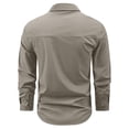 thumbnail image 4 of Havenx Men's Safari Fishing Shirts Long Sleeve Button Down Upf 50+ Shirts with Zipper Pockets Sun Protection Tops Cooling Camping Travel Work Summer Outdoor Clothing,Khaki 3XL, 4 of 6
