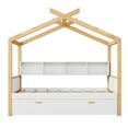 thumbnail image 7 of Euroco Wood Twin Size House Bed with Bookcase and Drawers, White, 7 of 7