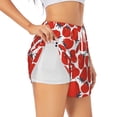 thumbnail image 3 of Lsque Hand Drawn Tomatoes Printed Women's Running Shorts with Liner Pockets,Elastic Quick Dry Workout Athletic Gym Yoga Shorts,Womens High Waist Shorts-Small, 3 of 9
