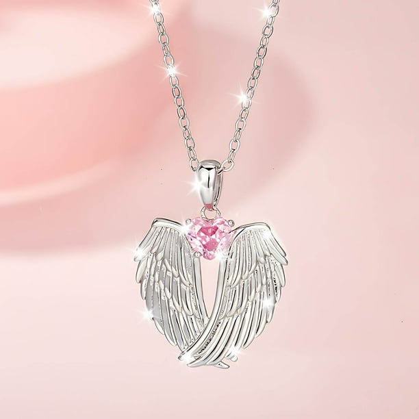 Collares y colgantes: Collar de alas, colgante de alas de ángel para mujer, cadena de alas de ángel.