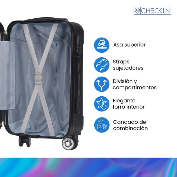 Juego de Maletas de Viaje In Grande 25 kg Mediana 20 kg y Carry On  10 kg negro