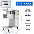 thumbnail image 3 of LLNC 750W Commercial Meat Cutter Machine Stainless Steel Meat Slicer for Slicing, Shredding and Chopping 1100lbs/H (8MM), 3 of 6