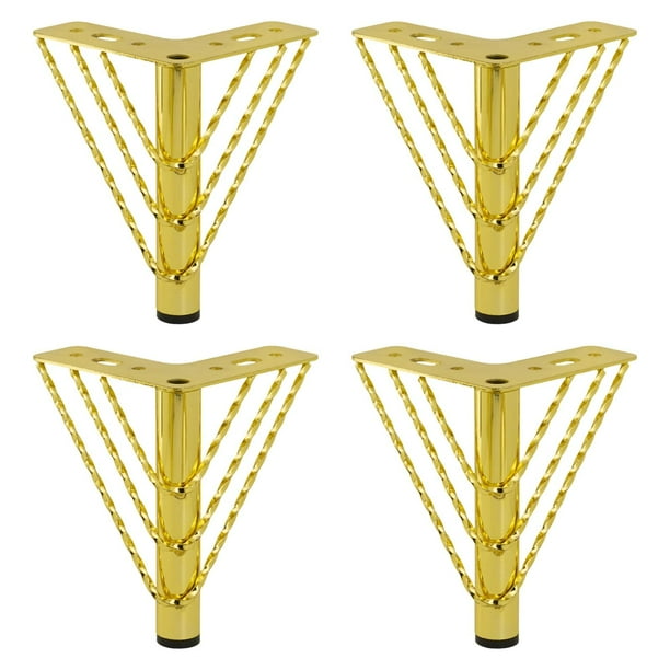 4 patas de metal para muebles, patas de gabinete, patas de sofá triangulares modernas de metal sólido Grano sinuoso