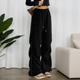 thumbnail image 2 of HXWCHs High Waisted Wide Leg Casual Trousers for Women Everyday Comfortable Wear WITH Functional Pockets XXXXL Black, 2 of 8