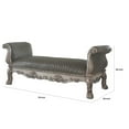 thumbnail image 5 of Faux Leather Bench with Claw Feet and Rolled Armrest Antique White, 5 of 5