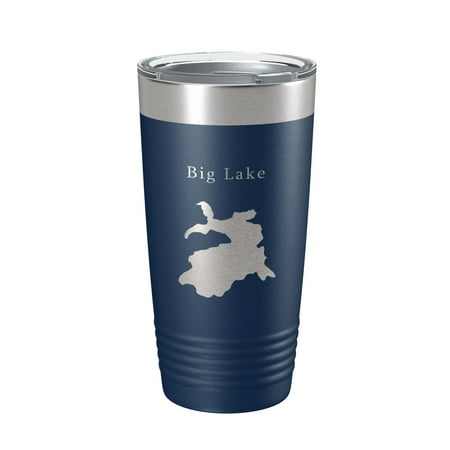 

Big Lake Map Tumbler Travel Mug Insulated Laser Engraved Coffee Cup Arizona 20 oz Navy Blue