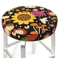thumbnail image 3 of Susaid Sunflowers Mushrooms Print Elastic Bar Stool Cover Personalized Washable Stool Cover for Barbershop Home Bar Kitchen-12 inch, 3 of 7