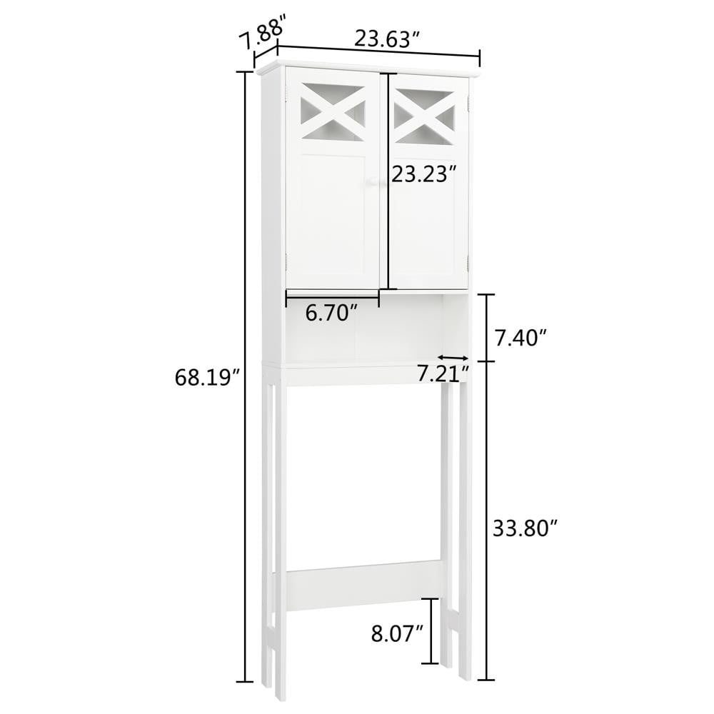 Solirest  Over The Toilet Storage Cabinet,Freestanding Toilet Rack Space Saving Cabinet with 2 Doors & Storage Shelf, Bathroom Cabinet Organizer Rack Over Toilet