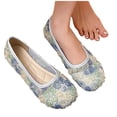 thumbnail image 6 of Dress Shoes for Women Round Closed Toe Flats Shoes Floral Lace Ballet Flats Dressy Comfortable Foldable Flats Low Heel Slip on Shoes Sky Blue, 6 of 7