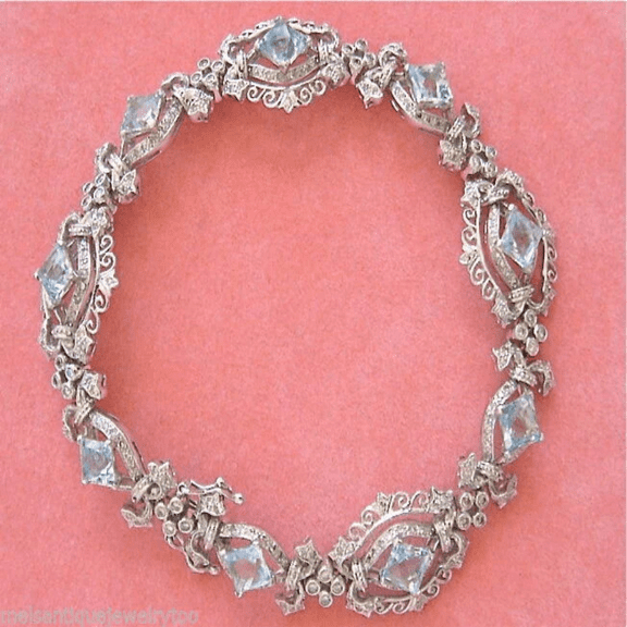 1.80CT Real Diamond (SI1,I-J) Princess Cocktail Bracelet 14K White Gold Fine Jewelry for Women Gifts