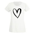 thumbnail image 4 of ALLLIST Women Tops White Printed Heart Short Sleeve Crew Neck T-Shirts Tshirt Dress Women S, 4 of 4