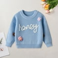 thumbnail image 2 of KPOPLK Boys' Long Sleeve Sweater Pullover 100% Cotton Multicolor Stripe Sweaters(3-6 Months,R101-Blue), 2 of 9
